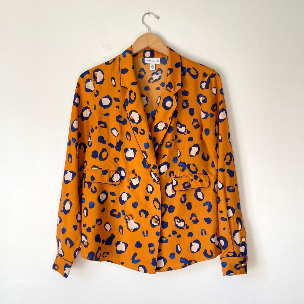 Phillip Lim for Target Leopard Print Double Breasted Blouse Small Maximalist